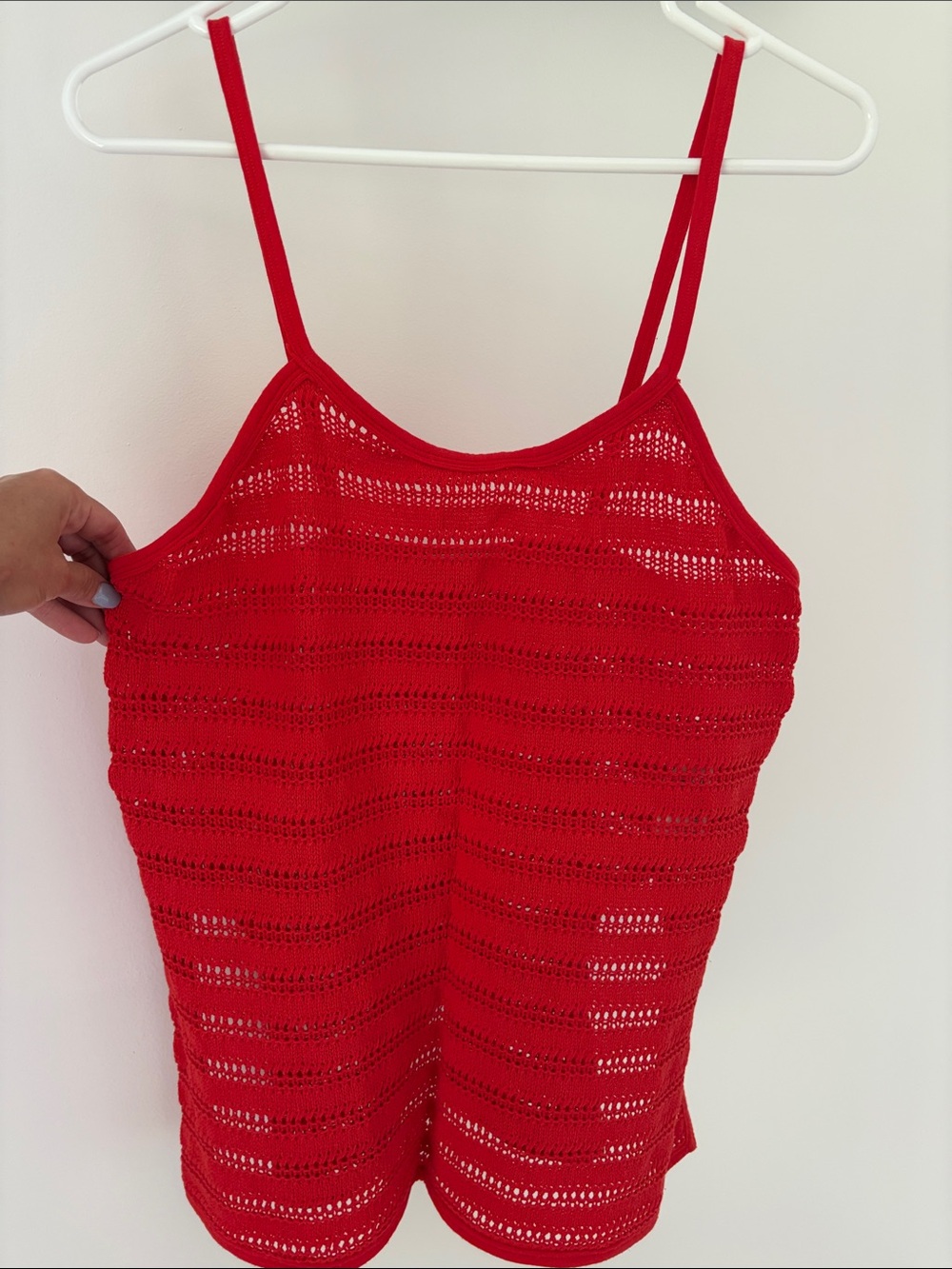 We The Free Red Crochet Camisole Tank
